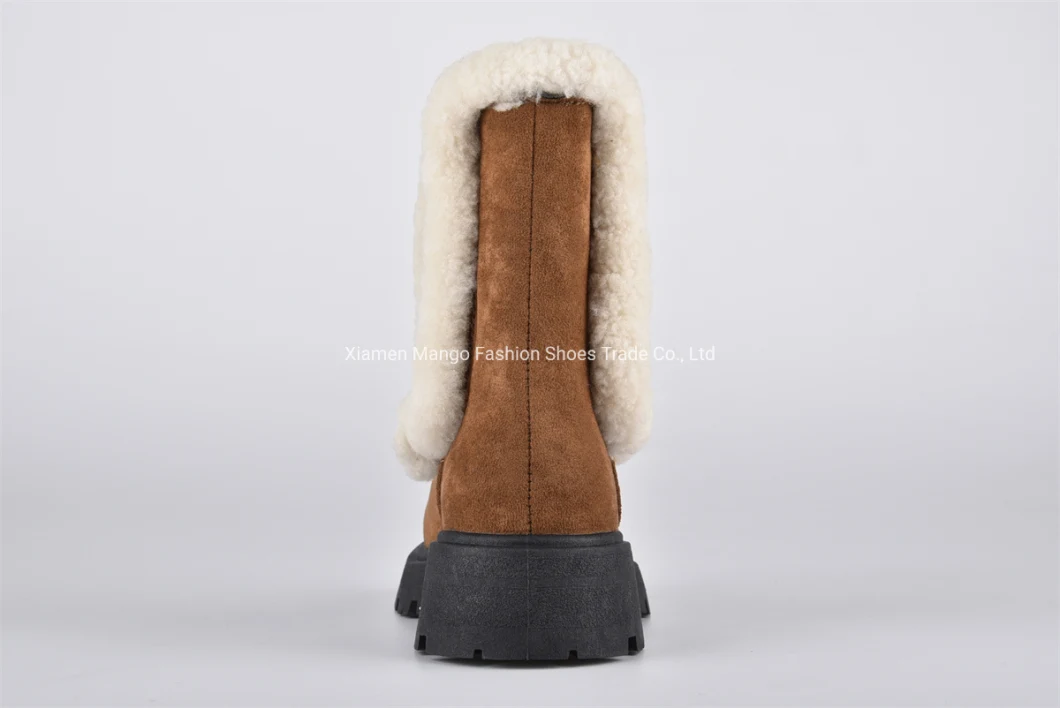 New Fashion Ladies Platform Ankle Boots Warmth Winter Bootee Women′s Boots with Fake Fur Short Boots