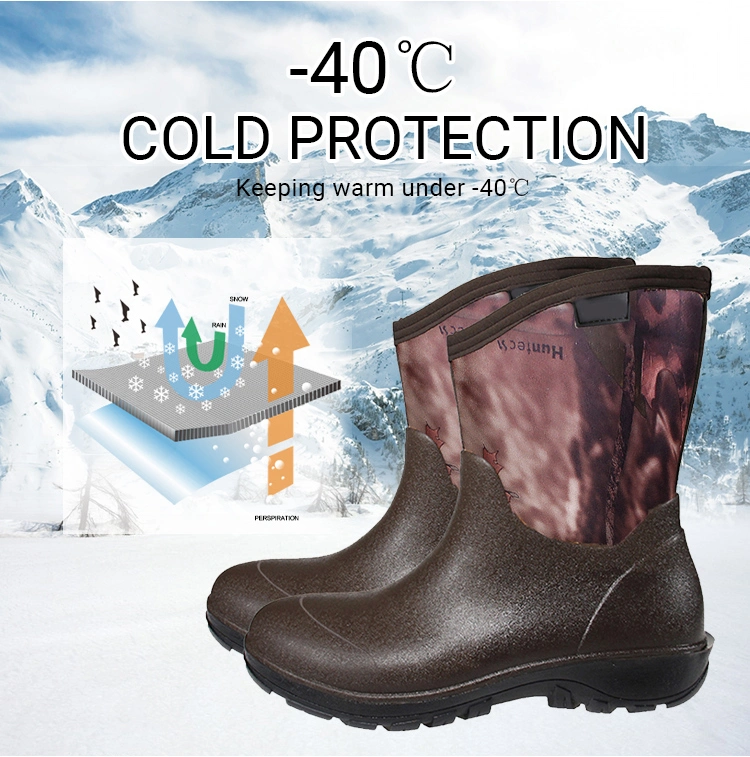 More Durable Rubber Injection Insulated Winter Shoes Men Slip Men′s Work Snow Boots