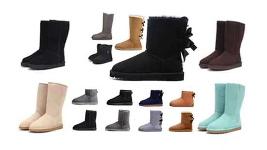 卸売 OEM カスタマイズされた雪の革暖かい雪のブーツの毛皮のブーツの女性の女性の毛皮のブーツ製品販売